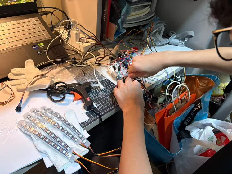 Hands-on electronics prototyping with LED strips and wiring