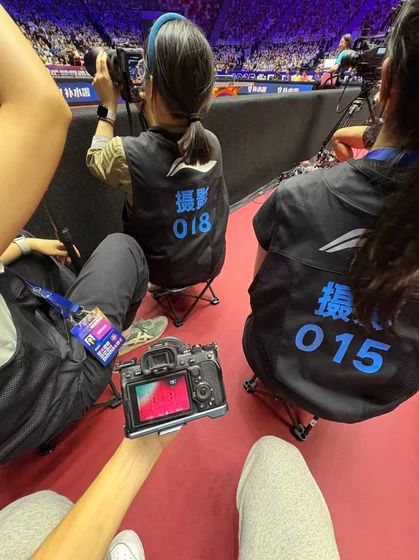 Photography crew at a table tennis event