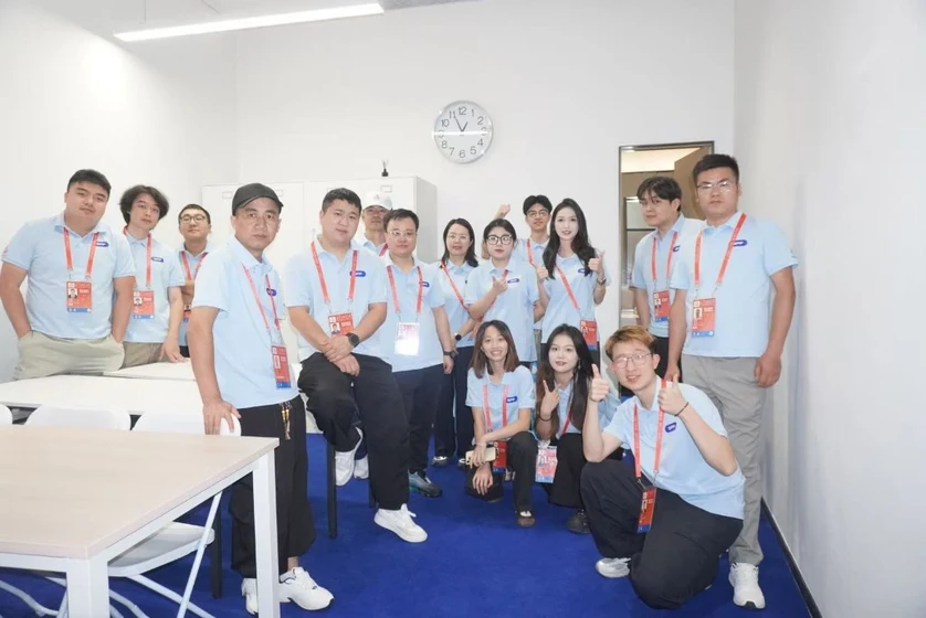 Event staff team in matching uniforms
